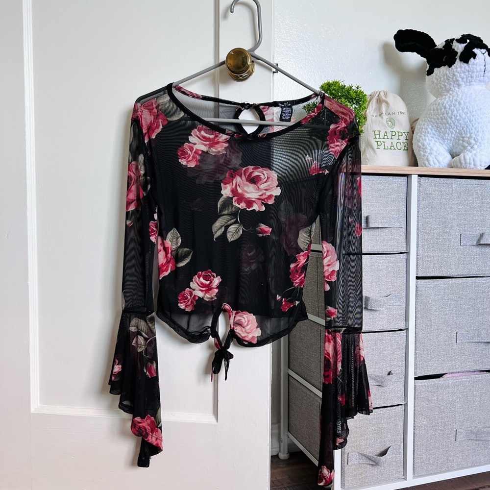 Sheer floral top